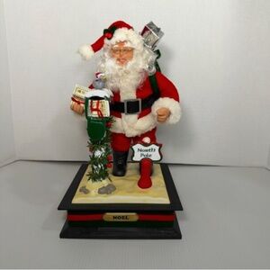 1993 Holiday Creations Santa Claus Lighted North Pole Vintage Christmas WORKS
